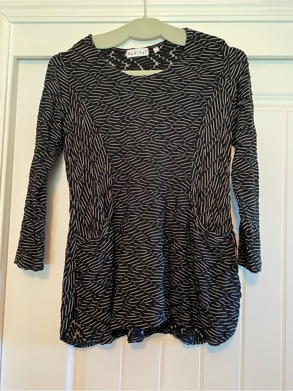 Habitat Black & White Printed Long-Sleeve Tunic with Pockets